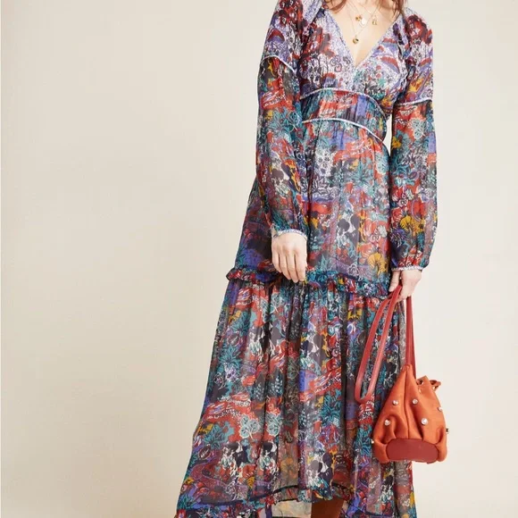Maeve Annabella Maxi Dress Anthropologie NWOT 4P - Picture 3 of 15